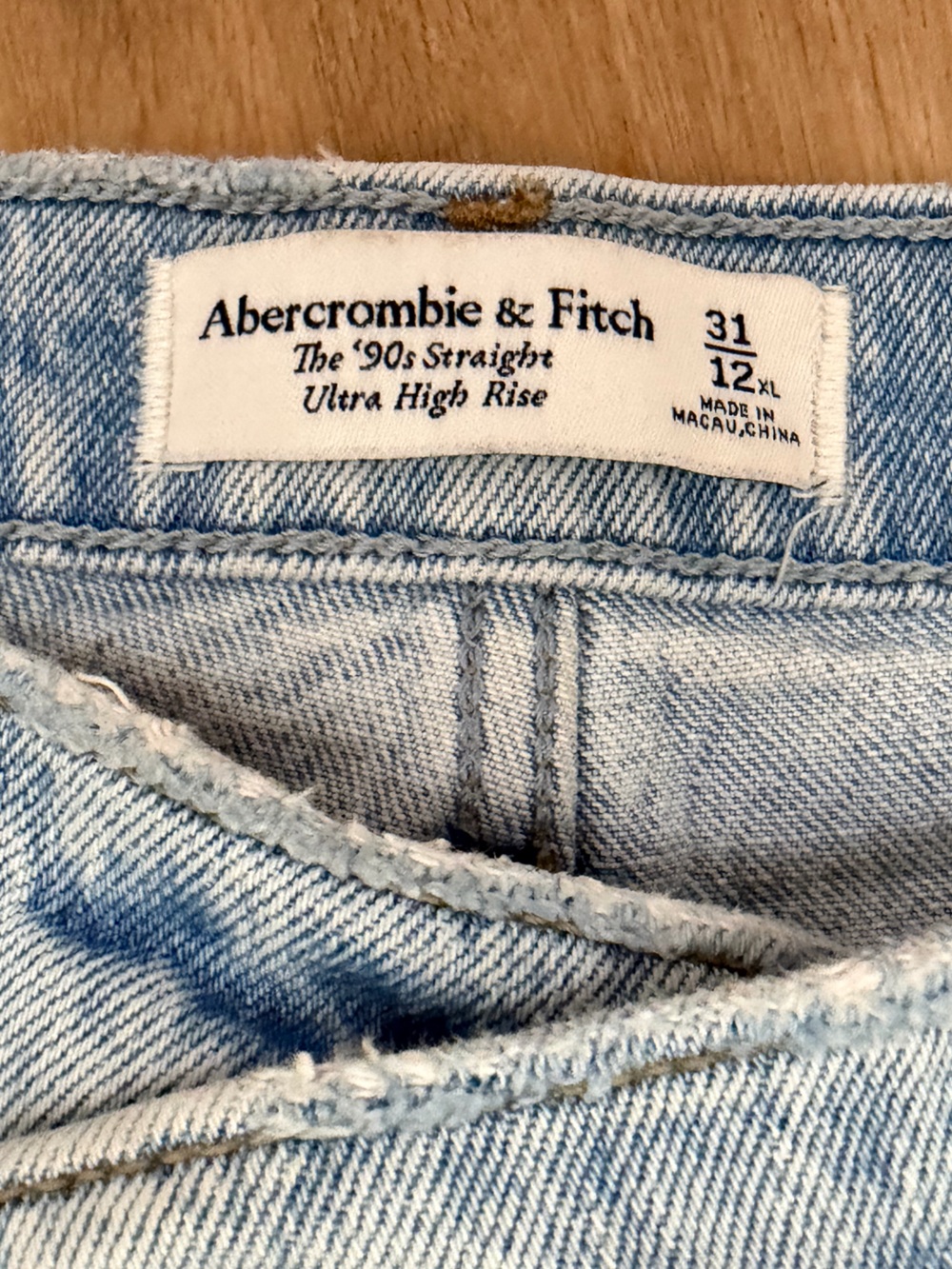 Abercrombie & Fitch Light Blue Straight Leg High-Rise Jeans